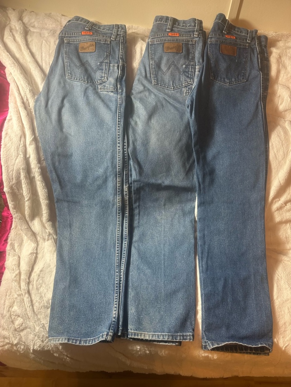 Lot of 3 Wrangler FR (Flame Resistant) Denim Jeans sizes 32 x 34